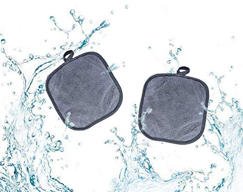 BloomSesame Makeup Remover Cloths for Face, Eye, Lips - Reusable Makeup Remover Pads Soft Microfiber Facial Cleansing Cloths 5 x 5 inch 6 Pack (Gray)