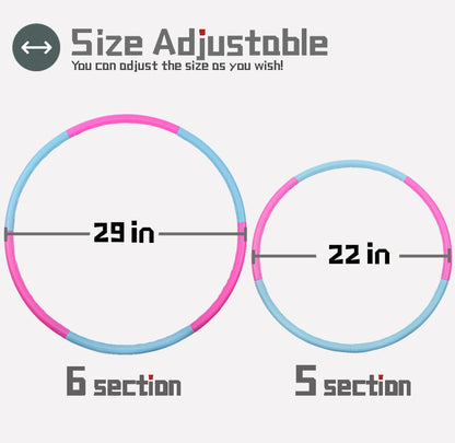 Beakabao Exercise Hoops Set for Kids(6 Parts), Weight and Size Adjustable Detachable Fitness Toys, Suitable for Gymnastics, Dance, Party, Games and Pet Training, 29 Inches