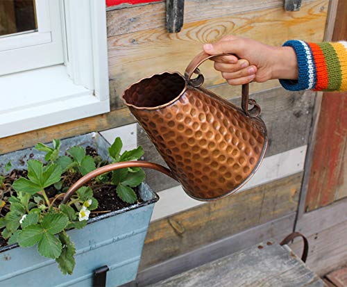 Achla Designs Dainty Hammered Copper Watering Can, 3 Pint