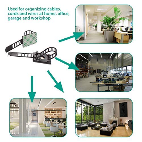 50 Pieces Cable Management Desk Wire Organizer Cable Ties Zip Ties Adhesive Cord Clips Cord Keeper Desk Wire Management