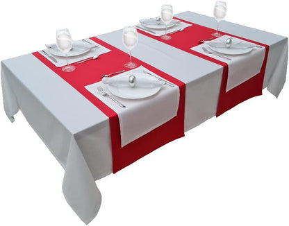 High-Quality Tablecloth, Table Linen Made from 100% Cotton, Concept Collection, Choice of Colours and Sizes (Tablecloth - 150 x 350 cm, White)