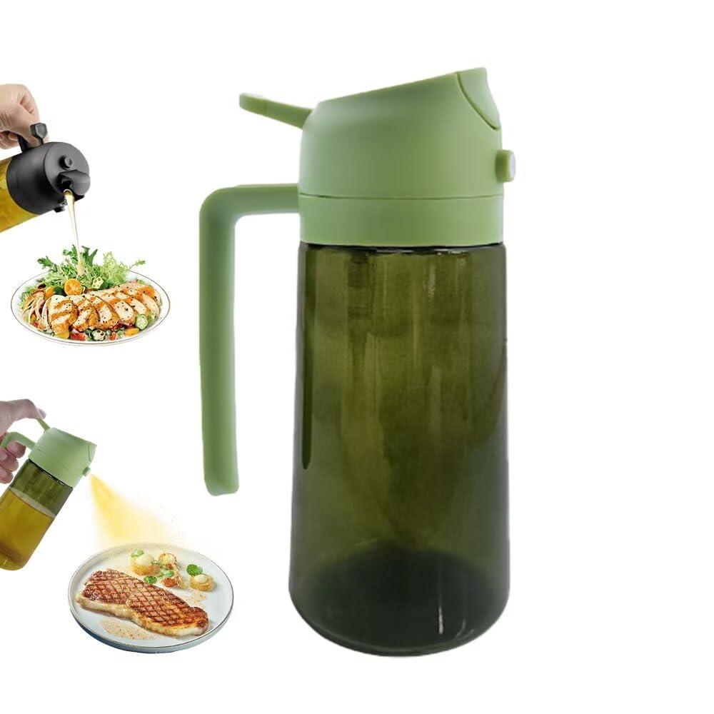 HWHIEUAIK Kitchen Maiden 2 in 1 Oil Dispenser, 2024 New Kitchenmaiden 2 In 1 Oil Sprayer for Cooking，Olive Oil Dispenser Bottle Spray And Pour for Air Fryer, Salad, Frying, BBQ