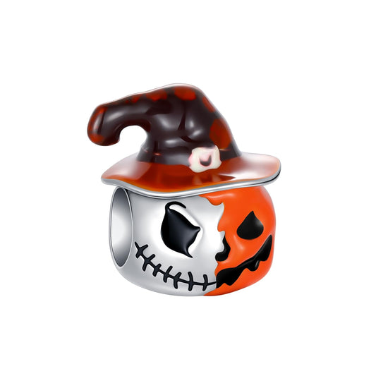 ARVALILS Pumpkin Hat Halloween Charm 925 Sterling Silver Charm Fits Women's Charm Bracelet & Necklace Halloween Jewelry Gifts for Women