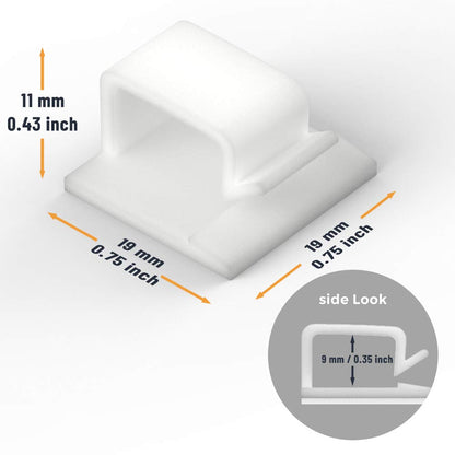 Cable Clips with Strong Self-Adhesive, XIAOXI R Shape Cable Management TV PC Wire Holder Sticky Tidy and Organizer Cord and Wires - 40 Pcs (White)