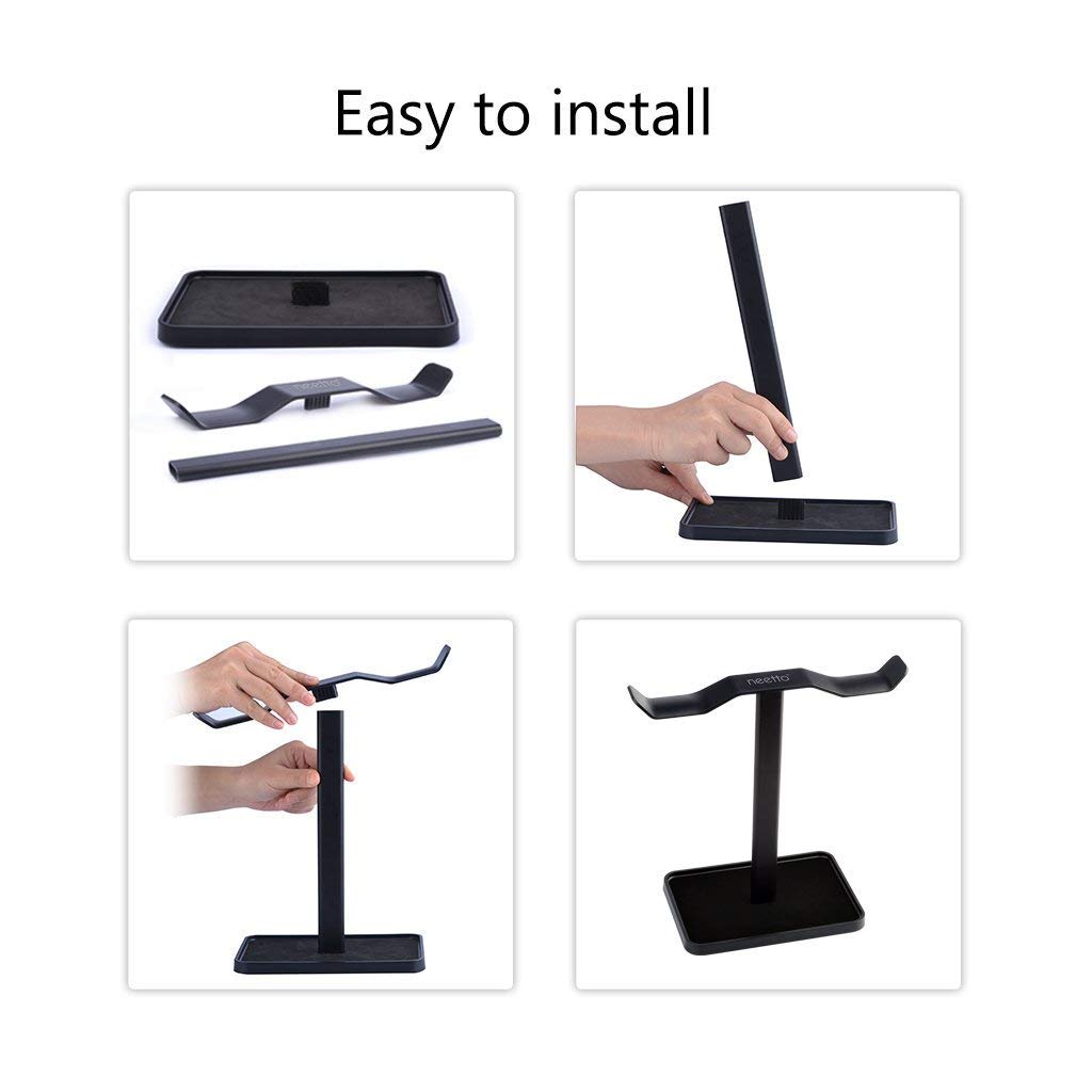 Avantree [Super Stable] Neetto Dual Headphones Stand for Desk, Aluminum Alloy & Metal Gaming Headsets Holder Hanger for Sennheiser, Sony, Audio-Technica, Bose, Beats, Akg, Display Mount - HS908