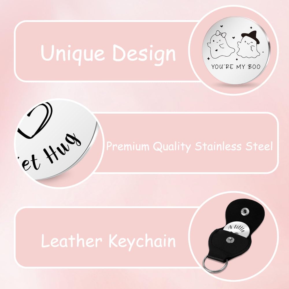 Boo Basket Stuffers For Women Halloween Gifts For Women Men Halloween Keychain Spooky Boo Baskets Ideas Cute Birthday Gifts For Girlfirend Boyfriend Pocket Hug Ghost Keychain Christmas Gift For Her