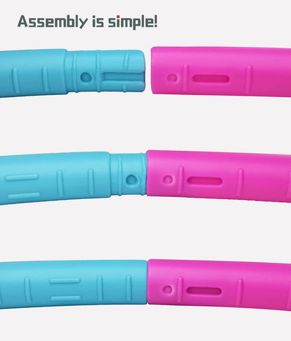 Beakabao Exercise Hoops Set for Kids(6 Parts), Weight and Size Adjustable Detachable Fitness Toys, Suitable for Gymnastics, Dance, Party, Games and Pet Training, 29 Inches