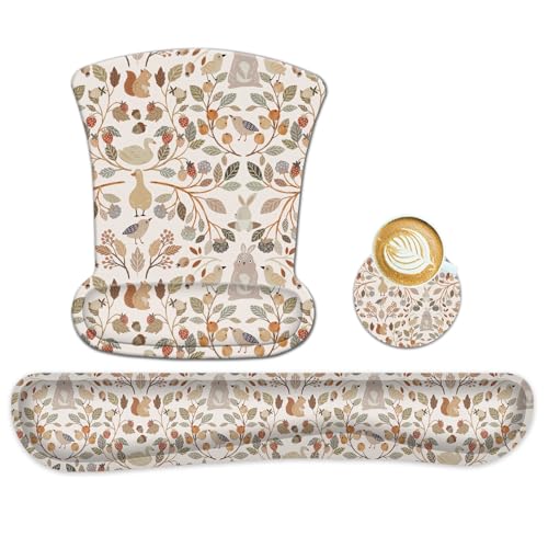 icolor Keyboard Wrist Rest Pad Mouse Pad Set,Ergonomic Mouse Pad for Laptop Computer,Wrist Support Memory Foam Desk Pad for Gaming Office,Non Slip Rubber Mousepad Typing Relief Pain (Mousepad202)