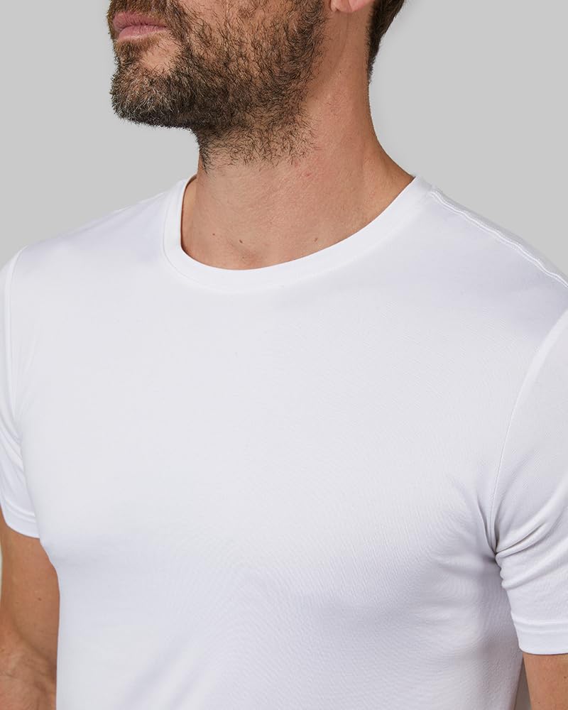 32 Degrees Mens 4 Pack Cool Quick Dry Active Basic Crew T-Shirt, White, X-Large