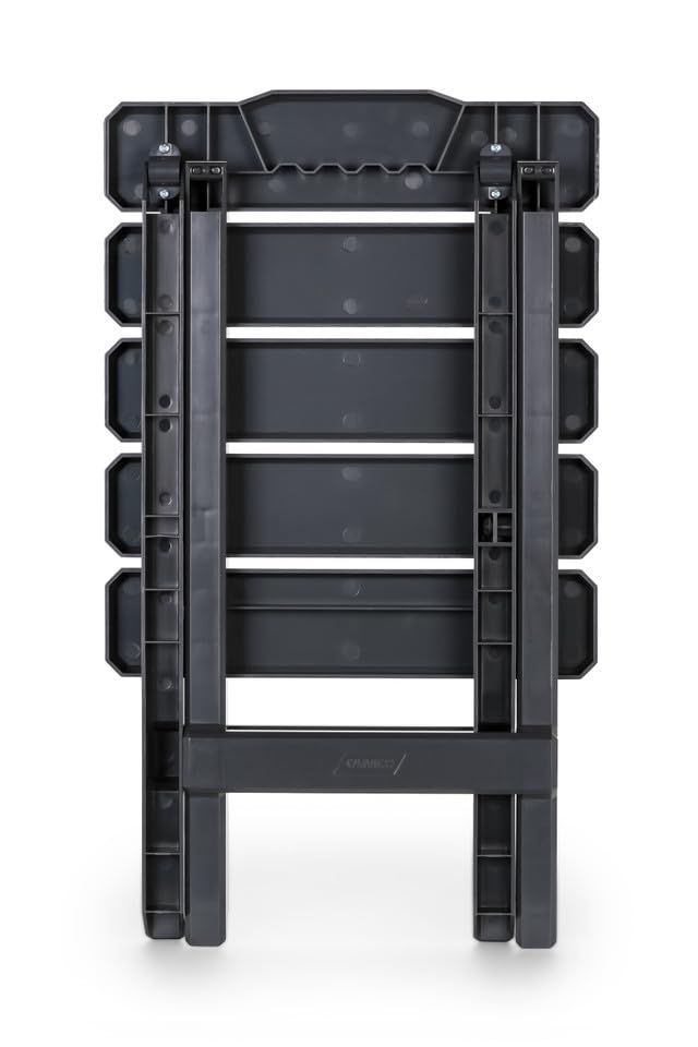 Camco 51881 Adirondack Portable Outdoor Folding Side Table, Perfect for The Beach, Camping, Picnics, Cookouts & More, Weatherproof & Rust Resistant - Charcoal