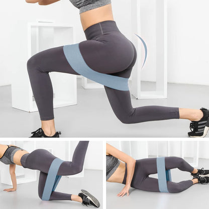 Hatha Yoga Large Resistance Band,14.5" x3.15",Fabric Exercise Loop Bands with Instruction Guide and Carry Bag, Set of 3.