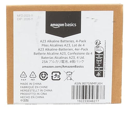Amazon Basics 4-Pack 23A Alkaline Battery, 12 Volt, Long-Lasting Power