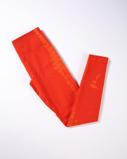 AUROLA Serpent Snake Seamless Scrunch Workout Leggings for Women,Girls Squat Proof Ribbed Thick Active Gym Pants,Halloween Orange,L