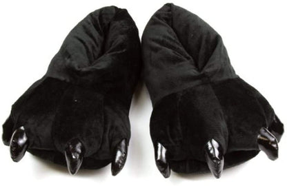 Honeystore Unisex Soft Plush Home Slippers Animal Costume Paw Claw Shoes Black M