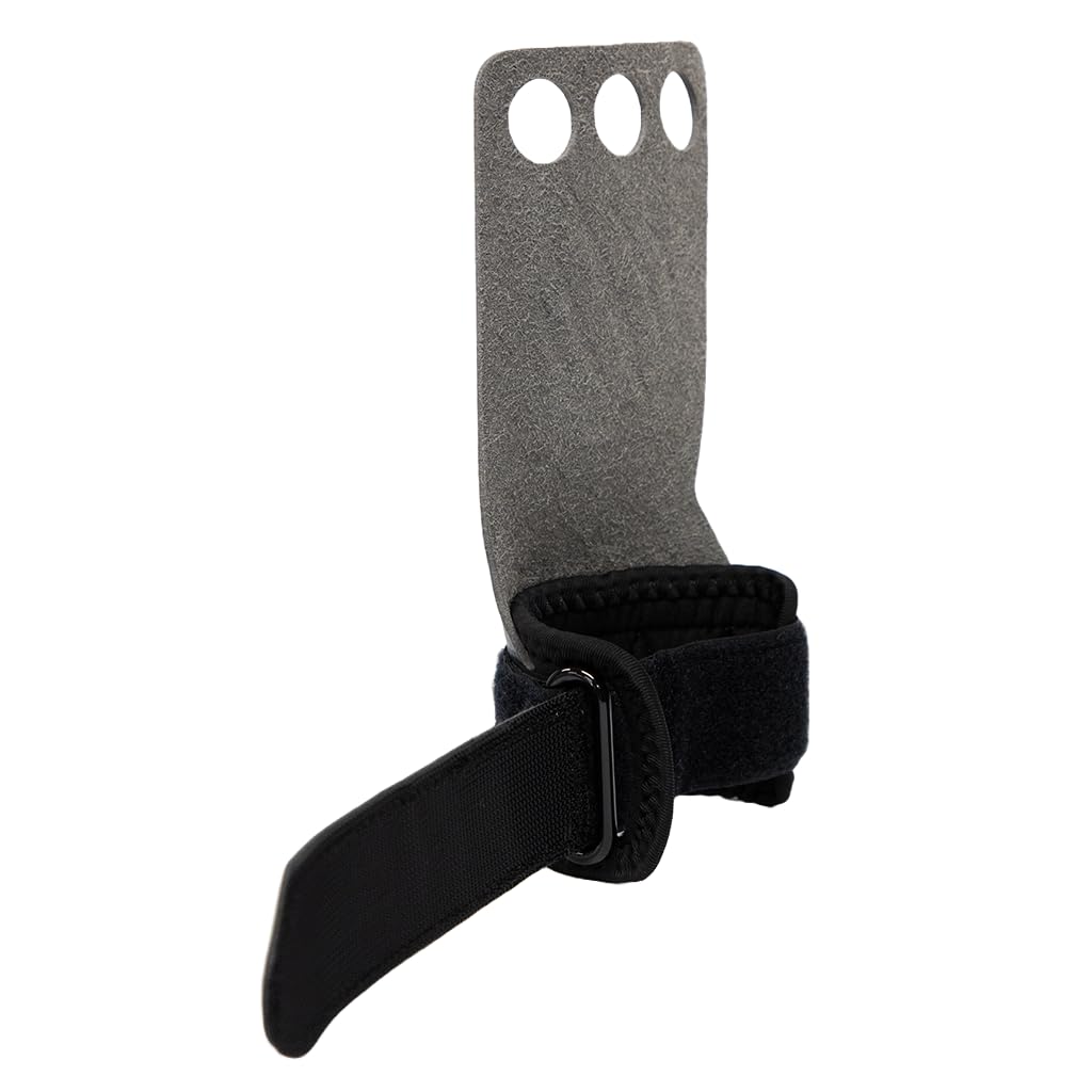 Bear KompleX 3 Hole Carbon Hand Grips for Weight Lifting, Cross Training and Gymnastics, Durable Workout Grips with Wrist Wraps, Comfortable Lifting Straps & Workout for Gymnastic Bars