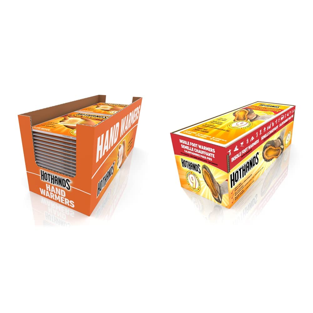 HotHands Hand Warmers - Long Lasting Safe Natural Odorless Air Activated Warmers - 40 Pair & Insole Foot Warmers - 16 Pair, Black