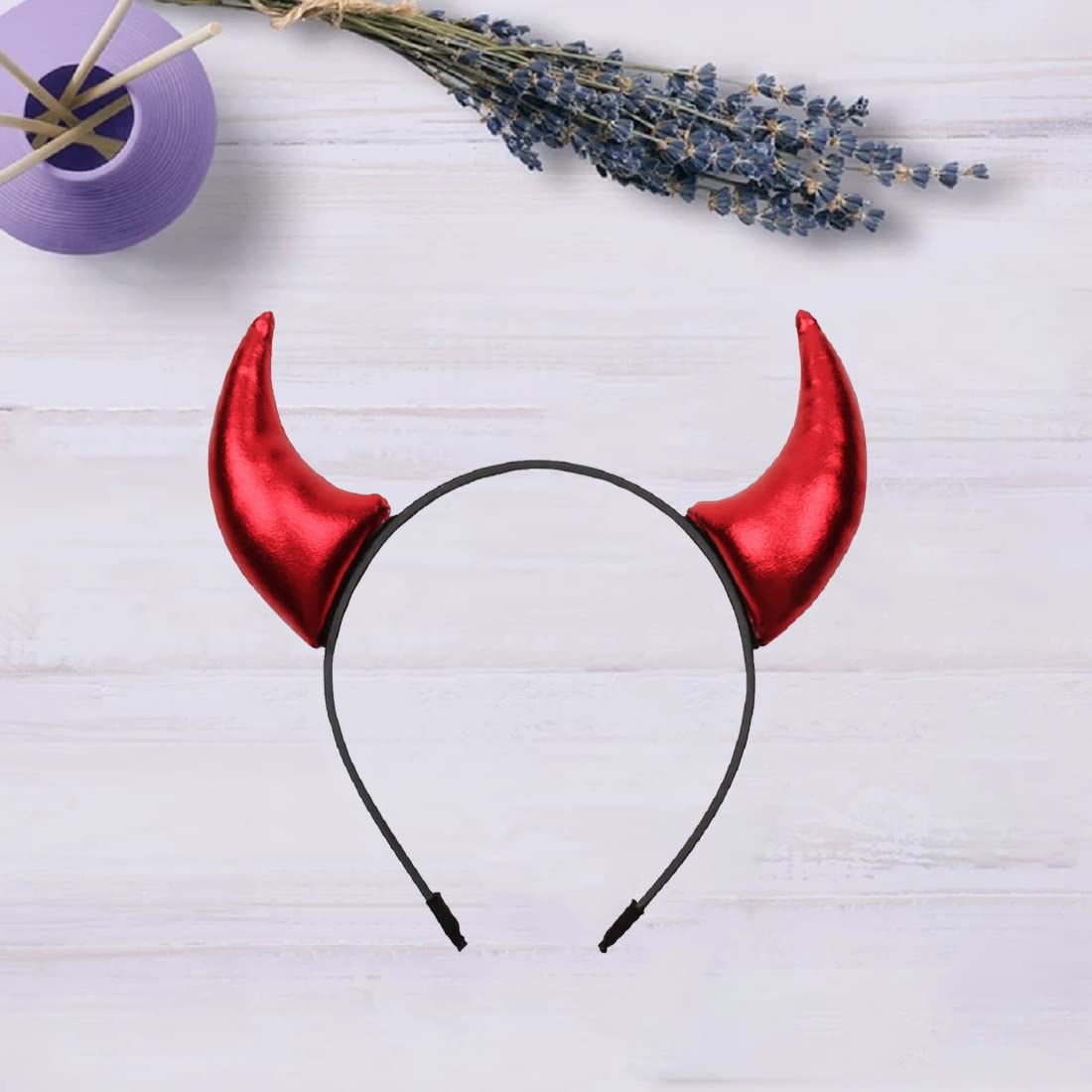 BPNHNA Red Devil Horns Headband Glitter Hairband Headpiece Halloween Dress Cosplay Costume Accessories
