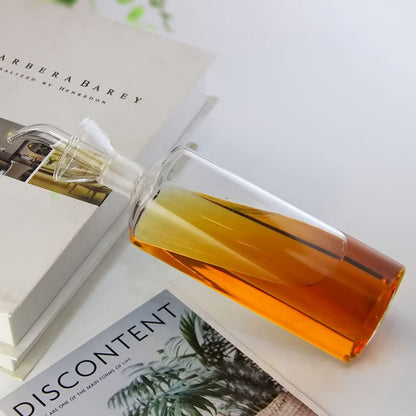 Belicheto Glass Olive Oil Dispenser - No Funnel Needed, Easy Refill with Pourers - Clear Vinegar Dispenser Bottle Olive Oil Carafe Decanter for Kitchen BBQ (17oz/500ml)