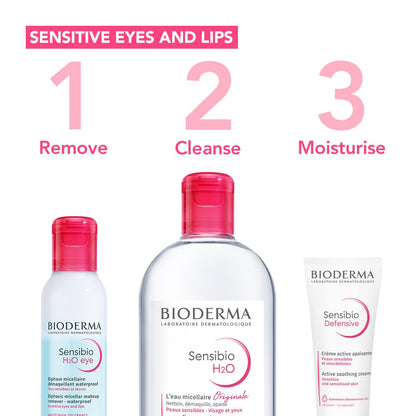 BIODERMA Sensibio H2O Eye - Biphasic Micellar Water Waterproof Makeup Remover, 125ml