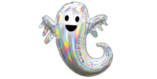 Holographic Spooky Ghost 28" Foil Party Balloon