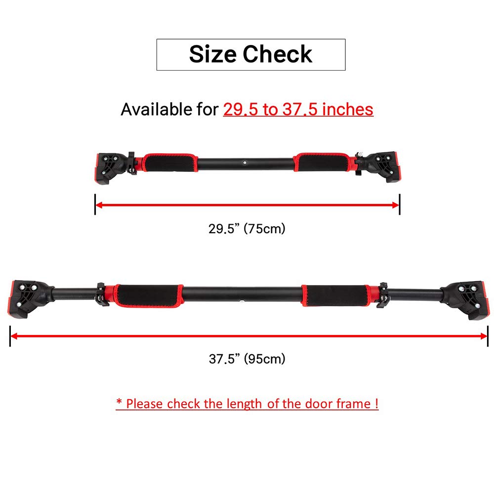 HARDYROAR Pull Up Bar - Safe Locking Home Doorway Chin Up Bar - No Screw Installation, Upper Body Workout, 29.5 to 37.5 Inches Adjustable Width