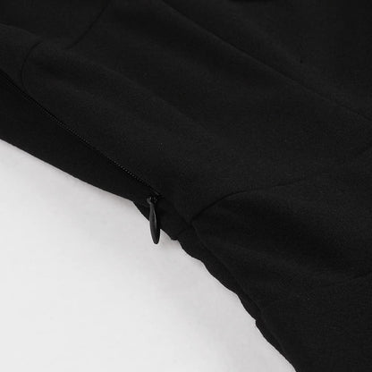 Women Peter Pan Collar Bell Sleeve Vintage 1950s Cocktail Swing Dress Keyhole Mesh Sheer Gothic Mini Dress Panel Vintage Flared A-line Prom Dress Wedding Evening Party Goth Dress Black-Bell Sleeve L