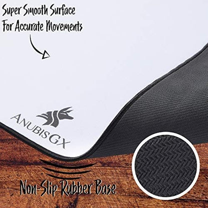 AnubisGX (68 Color/Size Options) Gaming Mouse Pad (Extended: 36x12), Black Pad with Stealth Black Stitching. Best Premium Waterproof Non RGB Non-Slip Computer Gaming XL Desk Mat