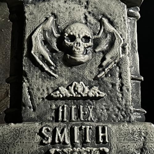 Haunted Hill Farm 4.2-Ft Animated Spectre on Tomb, Halloween Accessory, Scary Horror Movie Party Decoration, Creepy Ghost Prop, Spooky Occult Indoor Décor with Touch-Activated Lights & Sound