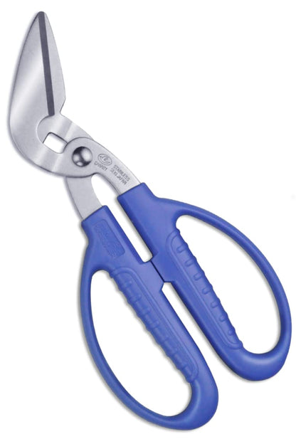 CANARY Corrugated Cardboard Scissors 8.5", Heavy Dudy Craft Scissors Angled Blade, Japanese Stainless Steel, Made in JAPAN, Blue