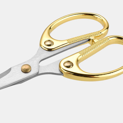 Aemoe 5" All Stainless Steel Office Scissors,Ultra Sharp Blade Shears,Sturdy Sharp Scissor for Office Home School Sewing Fabric Craft Paper Multipurpose Scissors Gold