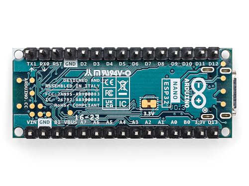 Arduino Nano ESP32 with Headers [ABX00083] – ESP32-S3, USB-C, Wi-Fi, Bluetooth, HID Support, MicroPython Compatible for IoT & Embedded Projects