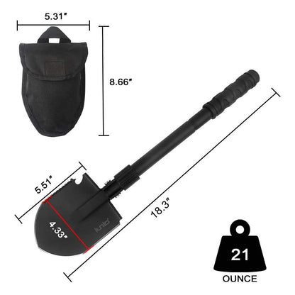 iunio Folding Survival Shovel, Military-Grade Entrenching Tool, Collapsible Emergency Shovel for Disaster Recovery,Car Emergency, Multi-Tool Spade with Pickaxe,Camping,Trenching,Hiking,Gardening