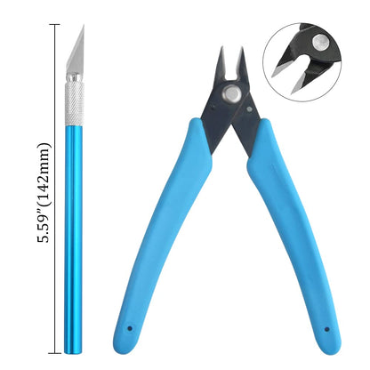 BXQINLENX Professional 8 PCS Model Tools Kit Modeler Basic Tools Craft Set Hobby Building Tools Kit for Gundam Car Model Building Repairing and Fixing(A)