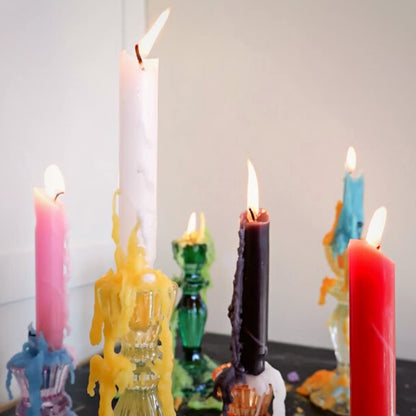 Candlestock Hippie Drippy Drip Candles - Pack of 11 Dripping Taper Candles - Wine Bottle Melting Candles (1 of Each Color)
