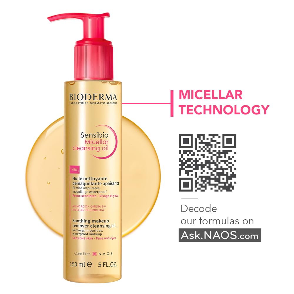BIODERMA Sensibio Micellar Cleansing Oil - Nourishing Face Cleanser for Sensitive Skin, 150ml