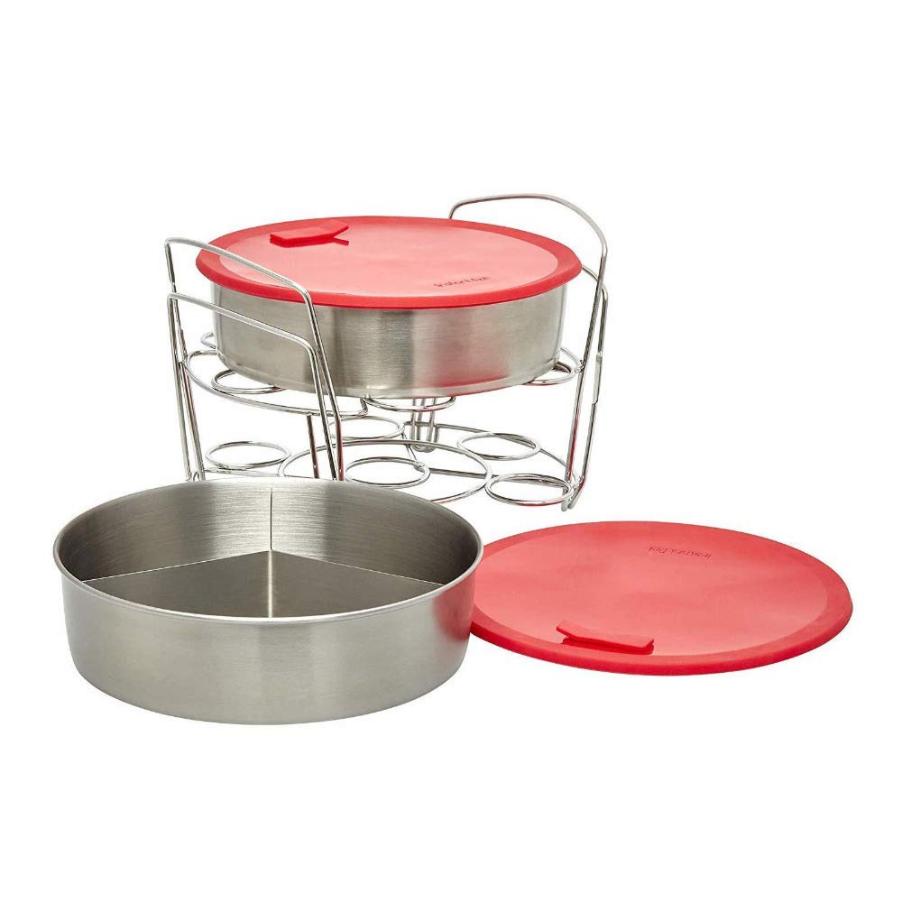 Instant Pot Official 8-Piece Cook/Bake Set, Versatile and Durable, Compatible with 6-Quart and 8-Quart Cookers, Red, Excellent for Cooking, Baking, Storing, and Reheating, BPA-Free and Heat Resistant