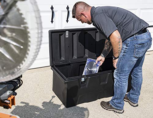 Buyers Products 1712240 Black Poly All-Purpose Storage Chest , 6.3 cu. ft, Made In The USA, Dent-Resistant Lockable Storage Box for Truck, Trailer, Dock, or Deck, High-Density Polyethylene
