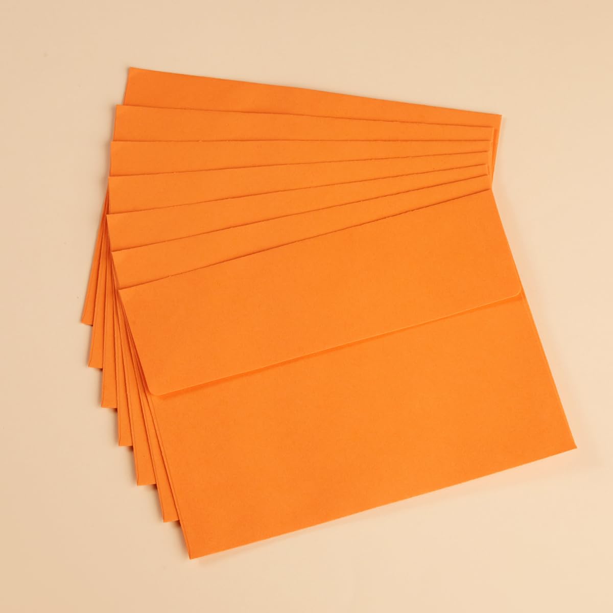 50 Pack 5 x 7 Envelopes Colored Self Seal for Wedding, Party Invitations, Greeting Cards, Announcements, Photos, 5.24 x 7.21 Inches (Dark Orange)