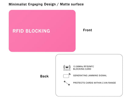 9toa RFID Blocking Card - 5 Pack, Contactless NFC Credit Card ID Protection Safe Bank Card Passport Entire Wallet Purse Shield Protector Blocker Guard (Pack of 5, Pink)