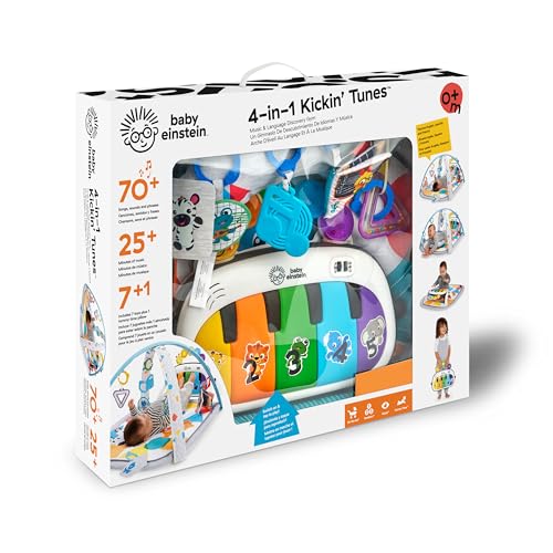 Baby Einstein 4-in-1 Kickin' Tunes Music and Language Play Gym and Piano Tummy Time Activity Mat