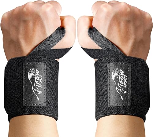 IPOW 18'' Professional Wrist Wraps for Weightlifting 2 Pack(IPF Approved), Heavy Duty Gym Wrist Straps for Working Out, Weight Lifting Wrist Brace for Men & Women, Wrist Support with Thumb Loop