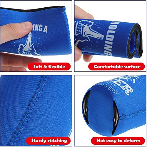 Can Cooler Sleeve for Beer Funny Quotes Insulated Neoprene Drink Cooler Sleeves Collapsible Drink Holder for Beverages Wine Cans Bottles BBQs Party Favors(8 Pcs,4.9 x 3.7 Inch)