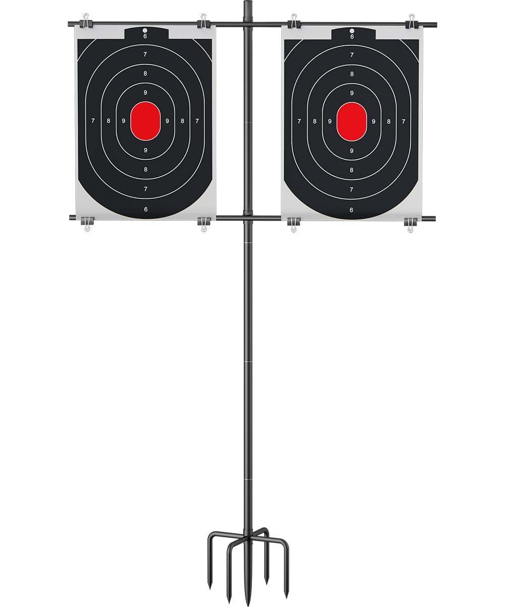 Ardier Adjustable Shooting Target Stand with 5-Prong Base, Portable Target Steel Holder for Firearms, BB Guns, Airsoft and Rifle Practice, Hunting & Shooting Accessory for Outdoor Range (No Paper)