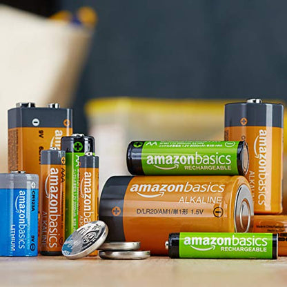 Amazon Basics 24-Pack Rechargeable AAA NiMH High-Capacity Batteries, 850 mAh, 1.2V, Recharge up to 500x Times, Pre-Charged