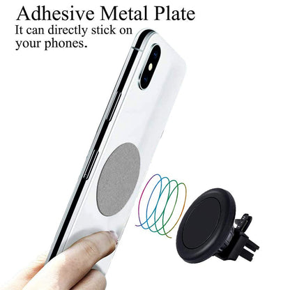 5 Pcs Adhesive Thin Metal Plates for Magnetic Mounts, Metal Plates for Phone Case,Metal Plates Disc for Iphone Phone Magnet/Car Cell Phone Automobile Magnet Cradles, 2 Rectangle & 3 Round, Black
