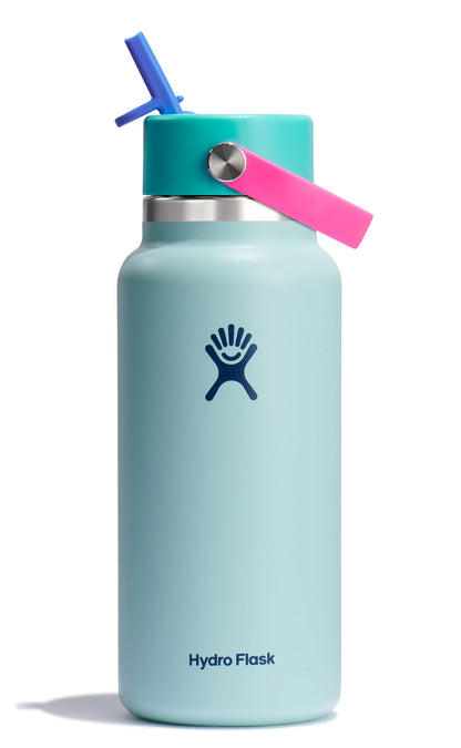 Hydro Flask 32 Oz Wide Flex Straw Cap Bottle - Insulated Stainless Steel - Wide Straw Lid, Non Spill, Leakproof in Polar Plunge