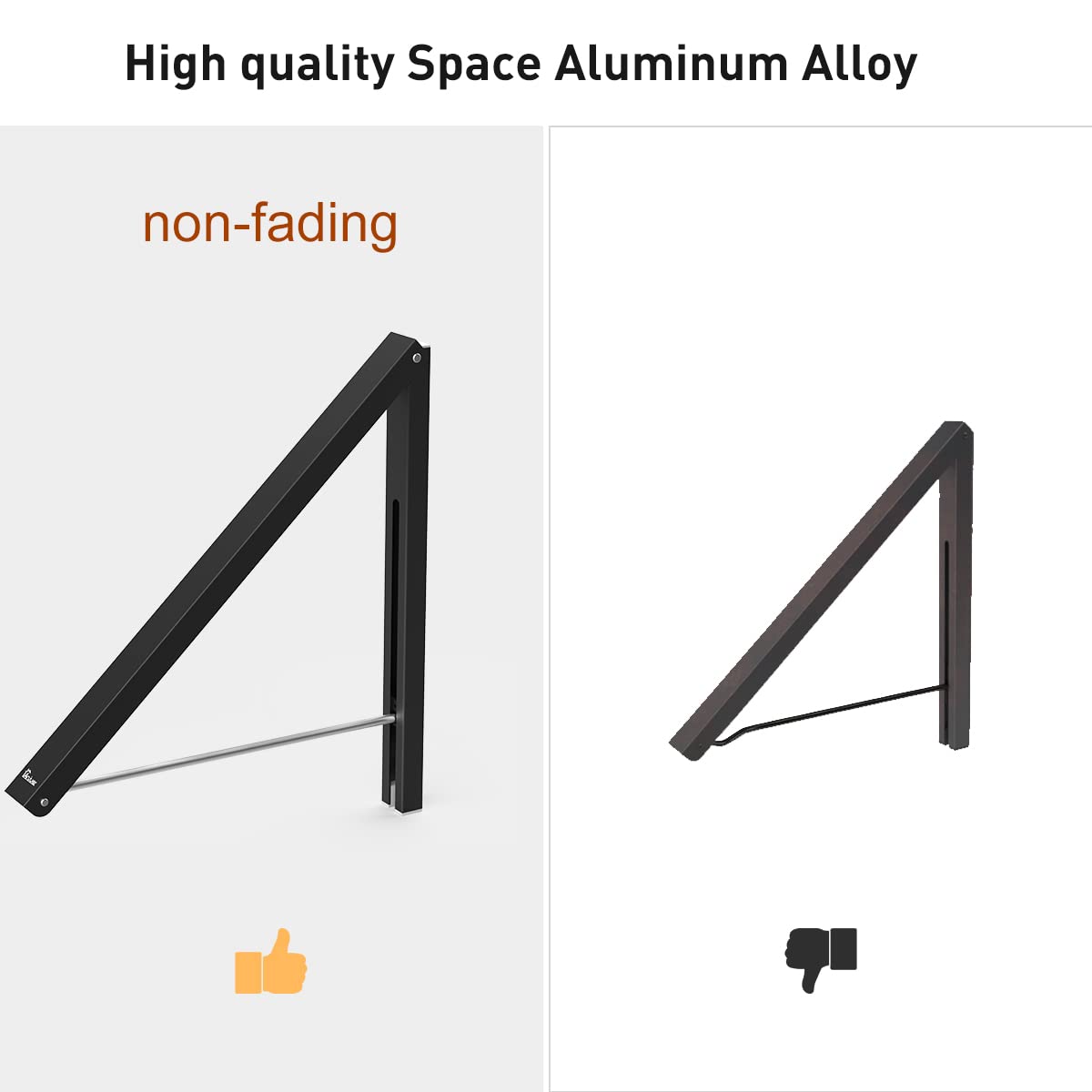 Anjuer Retractable Clothes Rack - Wall Mounted Folding Clothes Hanger Drying Rack for Laundry Room Closet Storage Organization, Aluminum, Easy Installation (Black)