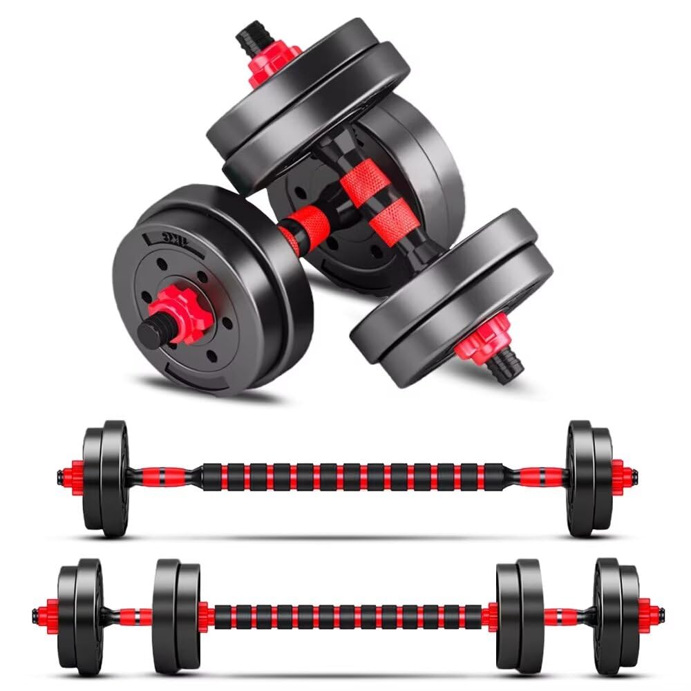BCBIG Adjustable-Dumbbells-Sets,Free Weights-20lb(10lb*2) Dumbbells Set of 2 Convertible To Barbell A Pair of Lightweight for Home Gym,Women and Men Equipment