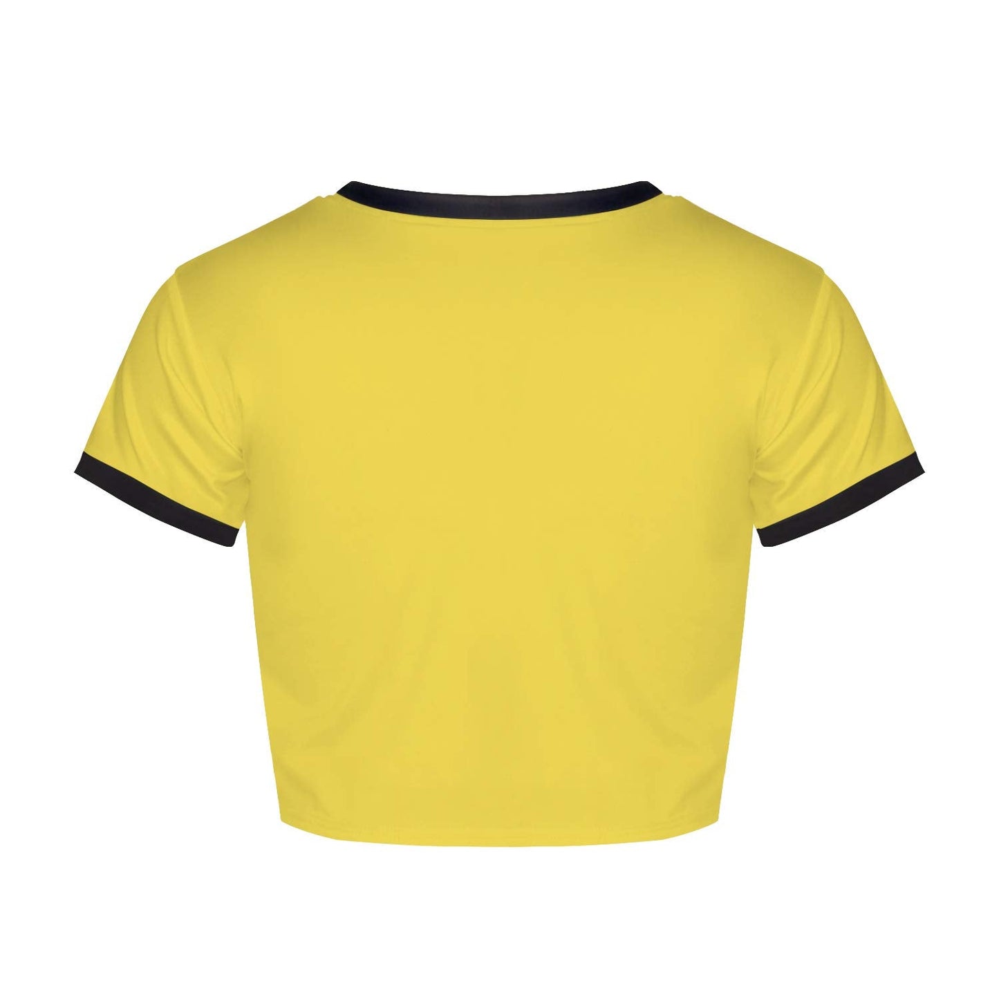Womens Crop Tops Summer Casual Short Sleeve Goth Halloween Graphic Cropped T Shirts (Yellow Chunky Doll 008,S)