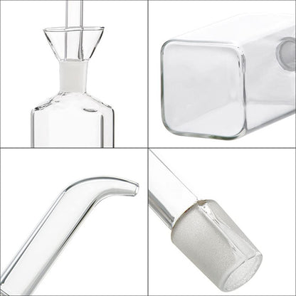 Belicheto Glass Olive Oil Dispenser - No Funnel Needed, Easy Refill with Pourers - Clear Vinegar Dispenser Bottle Olive Oil Carafe Decanter for Kitchen BBQ (17oz/500ml)